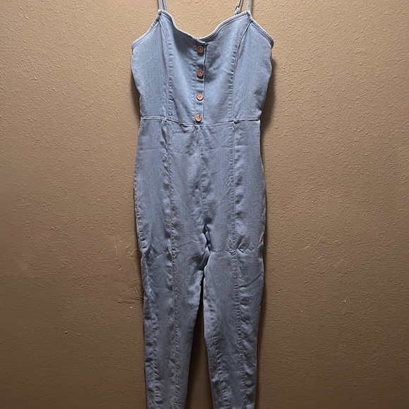Blashe cotton blend Spandex denim jumpsuit size M - Picture 1 of 2